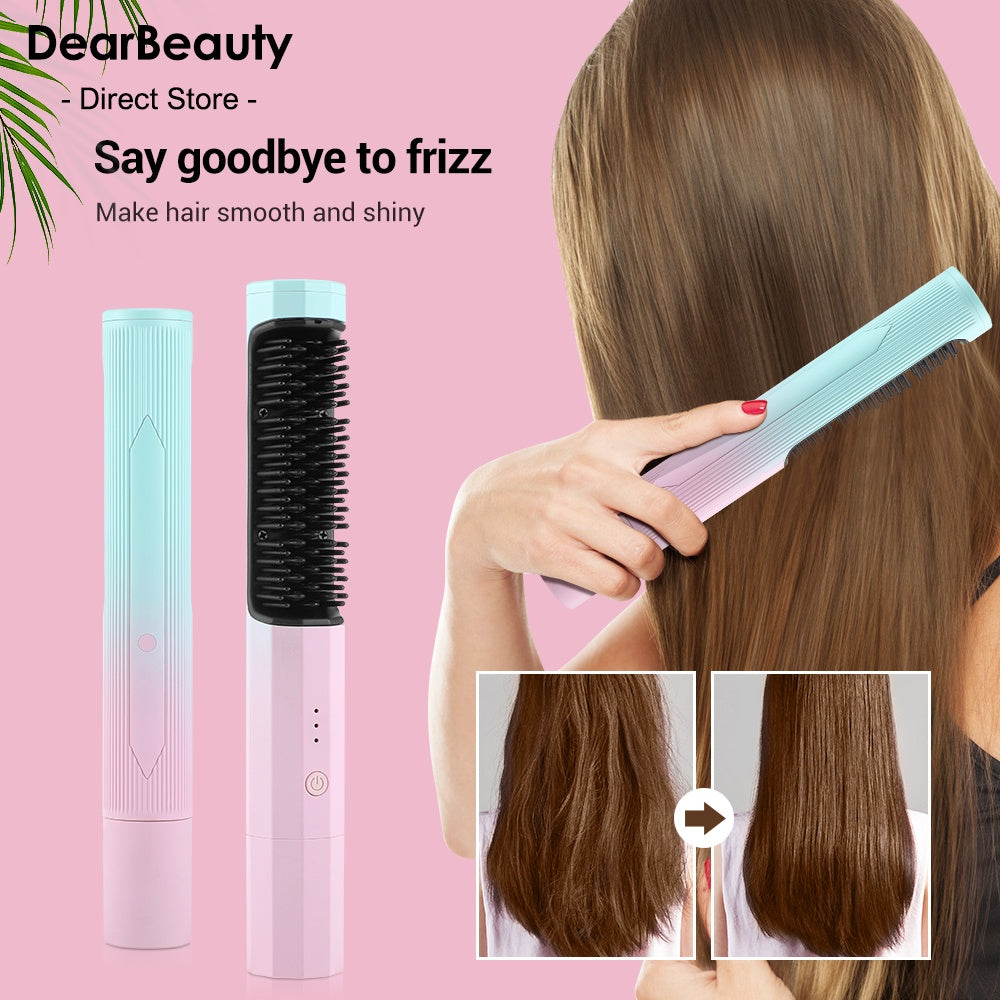 Portable Rechargeable Hair Straightening And Curling Wireless Device
