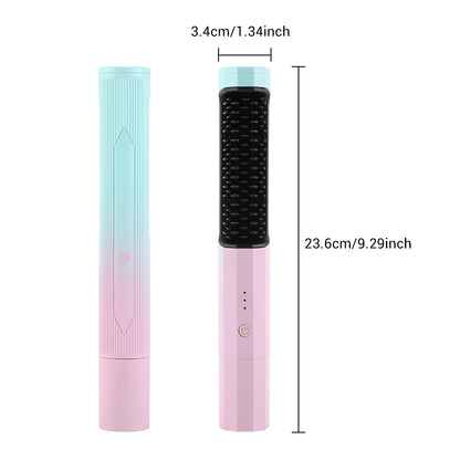 Portable Rechargeable Hair Straightening And Curling Wireless Device